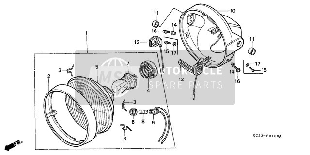 61302465770, Collar, Headlight Case, Honda, 0